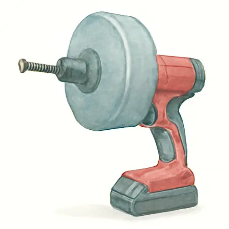 Water color illustrative image of a generic 20V Hypermax™ Lithium-Ion Cordless Auto-Feed Drain Cleaner - Tool Only