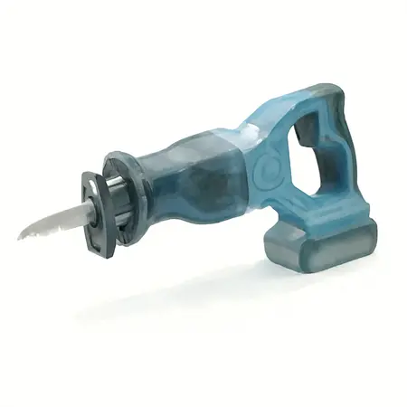 Water color illustrative image of a generic 20V Brushless Cordless Reciprocating Saw - Tool Only