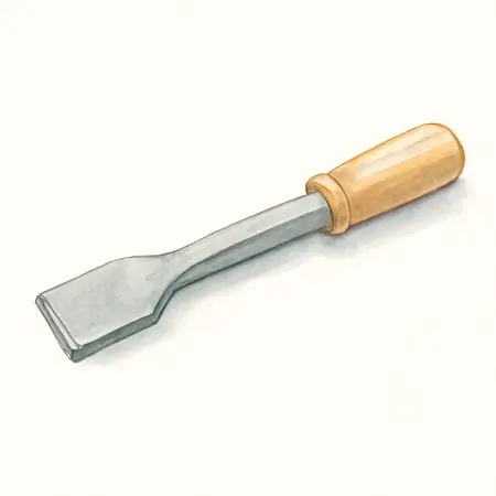 Water color illustrative image of a generic 20 in.  x 3 in. Universal Wide Hex Chisel