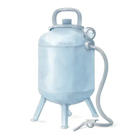 Water color illustrative image of a generic 20 lb. Pressurized Abrasive Blaster