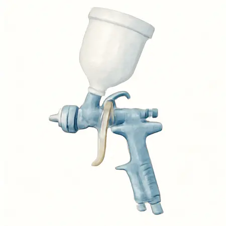 Water color illustrative image of a generic 20 oz. HVLP Gravity Feed Spray Gun