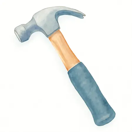 Water color illustrative image of a generic 20 oz. Steel Antishock Rip Hammer