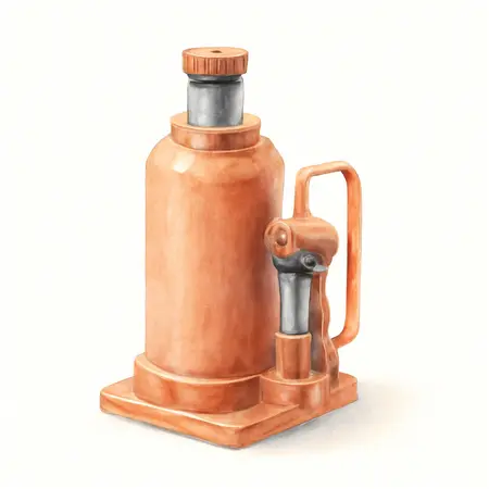 Water color illustrative image of a generic 20 ton Air/Hydraulic Bottle Jack