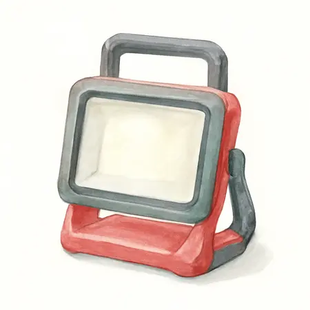 Water color illustrative image of a generic 20V Cordless 2000 Lumen Dual Power Work Light – Tool Only