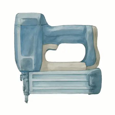 Water color illustrative image of a generic 20V Cordless 18 Gauge Brad Nailer - Tool Only