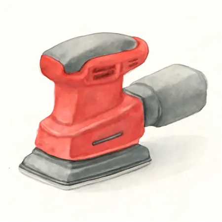 Water color illustrative image of a generic 20v Hypermax™ Lithium-Ion Cordless 1/4 Sheet Sander with Dust Bag - Tool Only