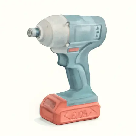 Water color illustrative image of a generic 20V Cordless 3/8 in. Compact Impact Wrench - Tool Only