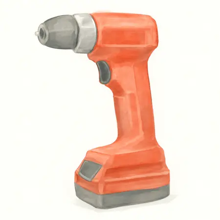 Water color illustrative image of a generic 20V Cordless 3/8 in. Right Angle Drill - Tool Only