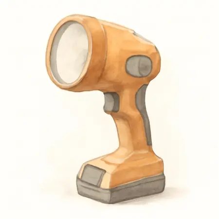 Water color illustrative image of a generic 20V Cordless 2200 Lumen Spotlight  - Tool Only