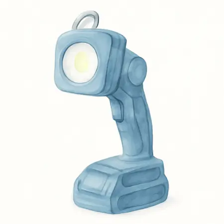 Water color illustrative image of a generic 20v Lithium-Ion 220 Lumen Cordless Pivoting LED Work Light - Tool Only