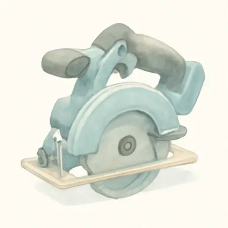 Water color illustrative image of a generic 20V Cordless 6-1/2 in.  Circular Saw - Tool Only