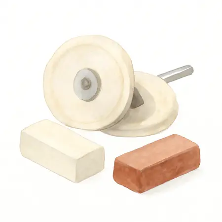 Water color illustrative image of a generic 2-1/2 in. Polishing and Buffing Kit with 1/4 in. Shank, 4-Piece