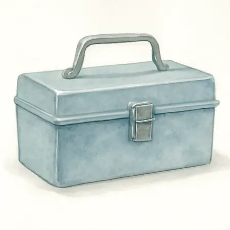 Water color illustrative image of a generic 21 in. Steel Toolbox
