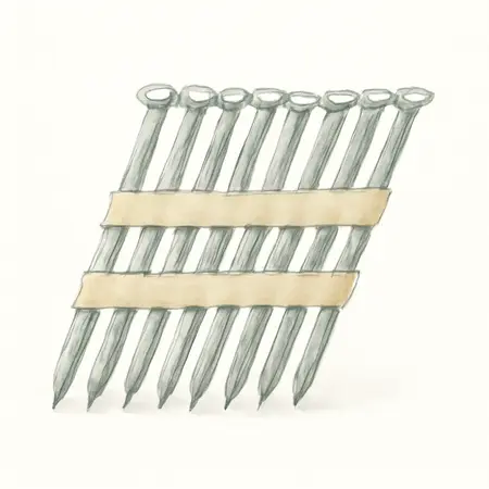 Water color illustrative image of a generic 21° 2-3/8 in. Galvanized Framing Nails, Ring Shank, 2500 Pack