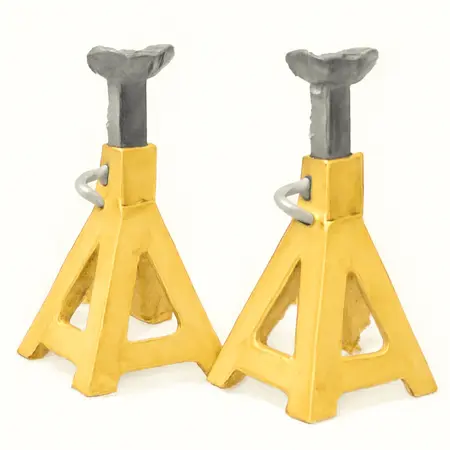 Water color illustrative image of a generic 22 Ton Heavy Duty Jack Stands with Locking Pin, Yellow