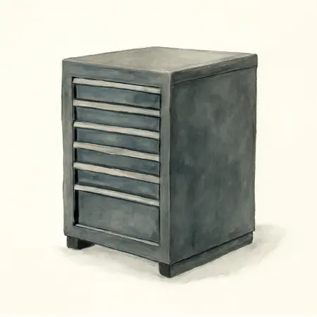 Water color illustrative image of a generic 22 in.  Professional End Cab, Black