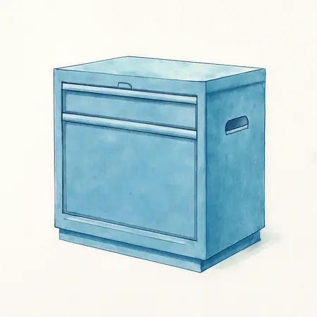 Water color illustrative image of a generic U.S. GENERAL 22 in. End Locker, Series 3, Blue