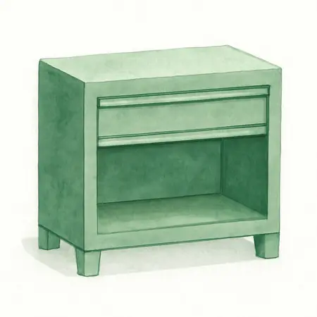 Water color illustrative image of a generic U.S. GENERAL 22 in. End Locker, Series 3, Green