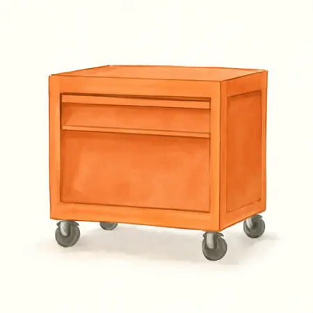 Water color illustrative image of a generic U.S. GENERAL 22 in. End Locker, Series 3, Orange