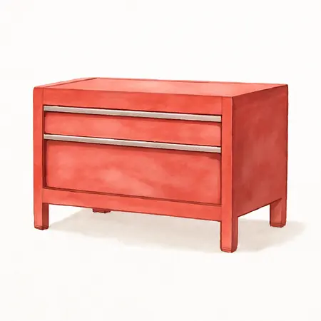 Water color illustrative image of a generic U.S. GENERAL 22 in. End Locker, Series 3, Red