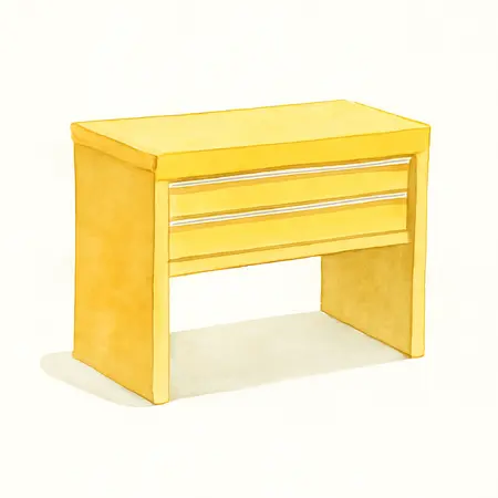 Water color illustrative image of a generic U.S. GENERAL 22 in. End Locker, Series 3, Yellow