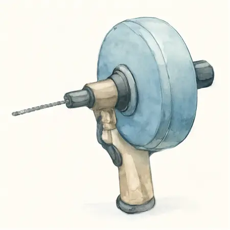 Water color illustrative image of a generic 23 ft. Automatic Feed Handheld Electric Drain Cleaner