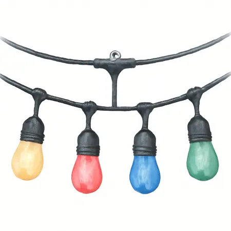 Water color illustrative image of a generic 24 ft. 12 Bulb Color Changing LED String Lights