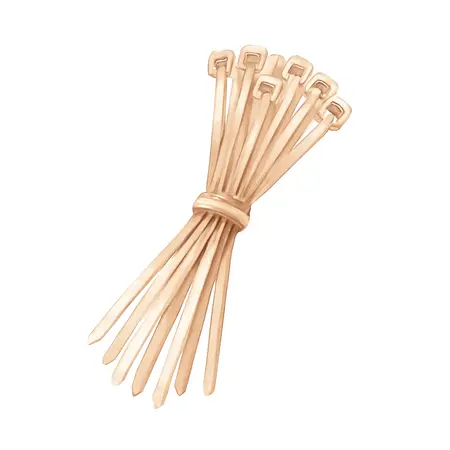 Water color illustrative image of a generic 24 in. UV-Resistant Black Cable Ties, 10-Pack