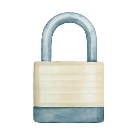 Water color illustrative image of a generic 2.4 in. Laminated Steel Waterproof Padlock