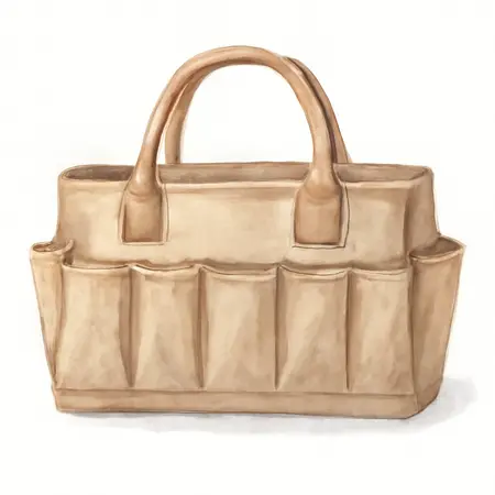 Water color illustrative image of a generic 24 in. Tool Bag with 16 Pockets