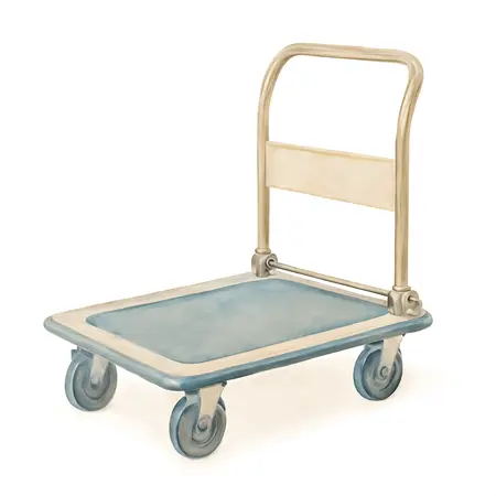 Water color illustrative image of a generic 24 in. x 36 in. Folding Platform Truck