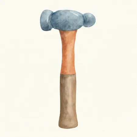 Water color illustrative image of a generic 24 oz. Ball Peen Dead Blow Hammer