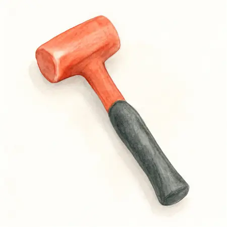 Water color illustrative image of a generic 24 oz. Soft Face Dead Blow Hammer