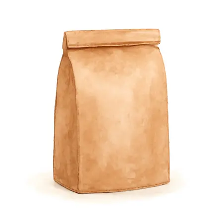 Water color illustrative image of a generic 25.00 lb. Walnut Shell 12 Grit Coarse Abrasive Media