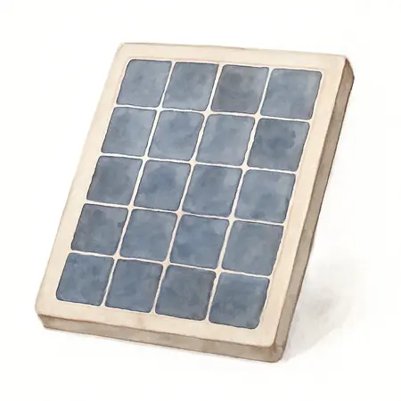 Water color illustrative image of a generic 25 Watt Solar Panel