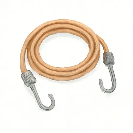 Water color illustrative image of a generic 25 ft. Round Stretch Cord with Adjustable Hooks