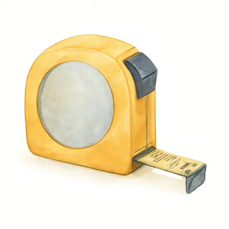 Water color illustrative image of a generic 25 ft. x 1 in. QuikFind Tape Measure