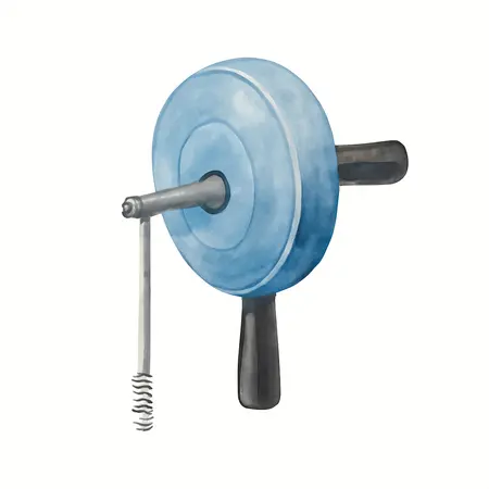 Water color illustrative image of a generic 25 ft. Drill-Powered Drain Auger