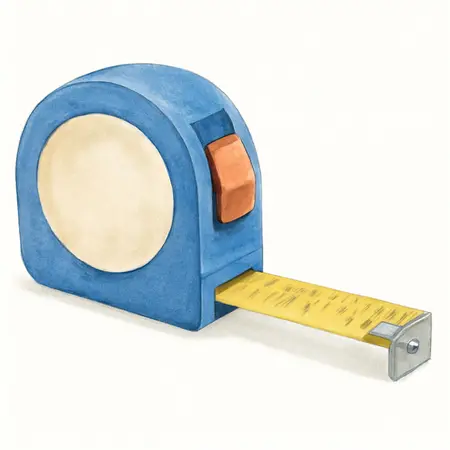 Water color illustrative image of a generic 25 ft. x 1-1/4 in. Magnetic Tape Measure