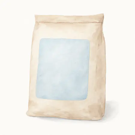 Water color illustrative image of a generic 25 lb. Glass Bead 80 Grit Abrasive Media