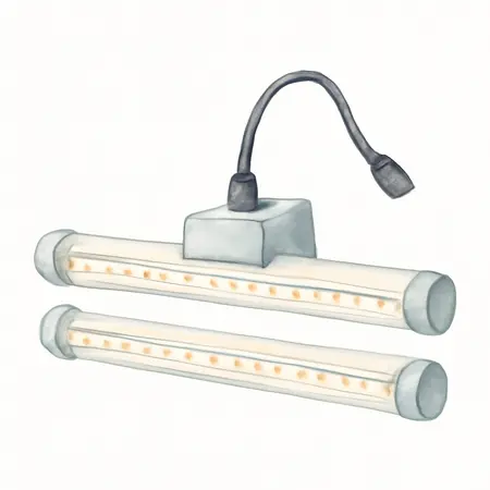 Water color illustrative image of a generic 2600 Lumen 2 ft. Linkable Two-Light Full Spectrum LED Plant Grow Light