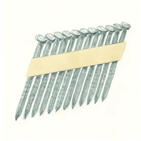 Water color illustrative image of a generic 28° 2-3/8 in.  Galvanized Framing Nails, Ring Shank, 2000 Pack