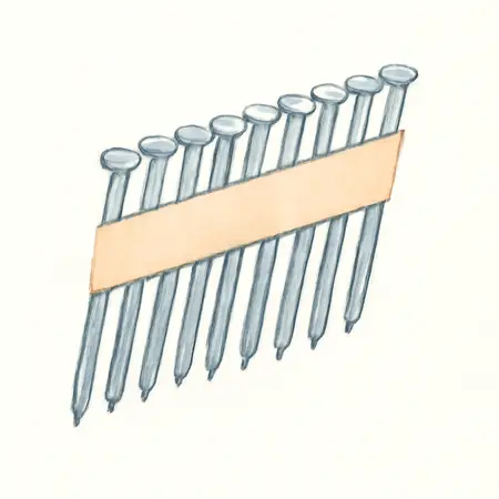 Water color illustrative image of a generic 28° 3-1/4 in.  Bright Coated Framing Nails, Bulk Pallet, 96,000 Pieces: 48 2000-Packs