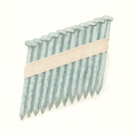 Water color illustrative image of a generic 28° 3 in.  Galvanized Framing Nails, Ring Shank, 2000 Pack