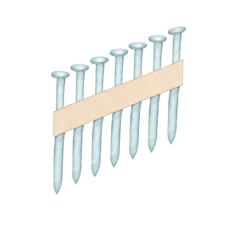 Water color illustrative image of a generic 28° 3 in. Galvanized Framing Nails, Ring Shank, Bulk Pallet, 96,000 Pieces: 48 2000-Packs