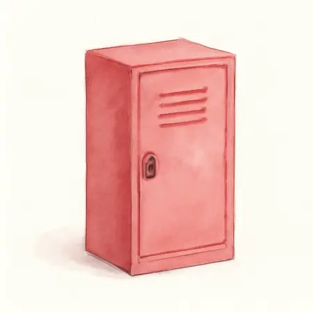 Water color illustrative image of a generic 28 in. Professional End Locker, Red