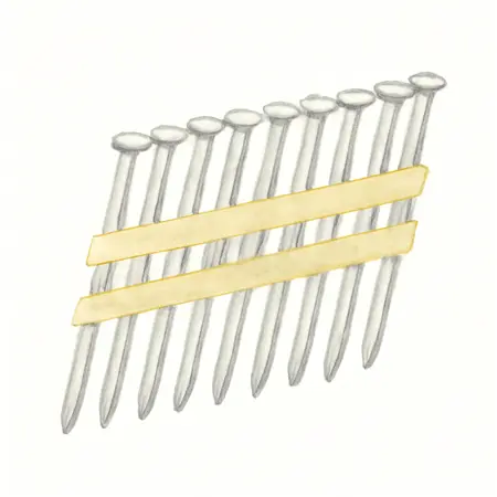 Water color illustrative image of a generic 28° 2-1/2 in.  Bright Coated Framing Nails, 2,000 Pc.