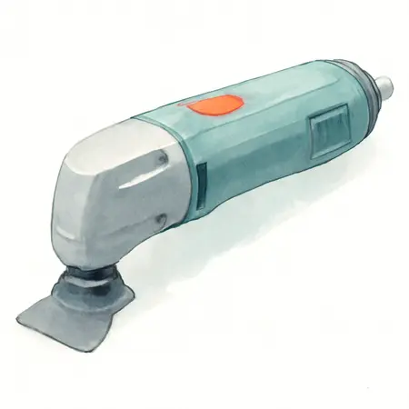 Water color illustrative image of a generic 2 Amp Variable Speed Oscillating Multi-Tool