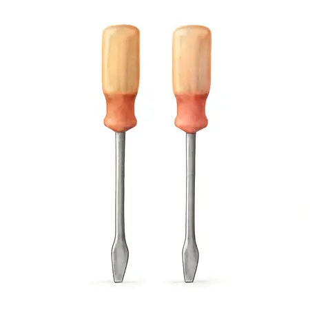 Water color illustrative image of a generic 16 In. Long Reach Demolition Screwdriver Set, 2 Piece