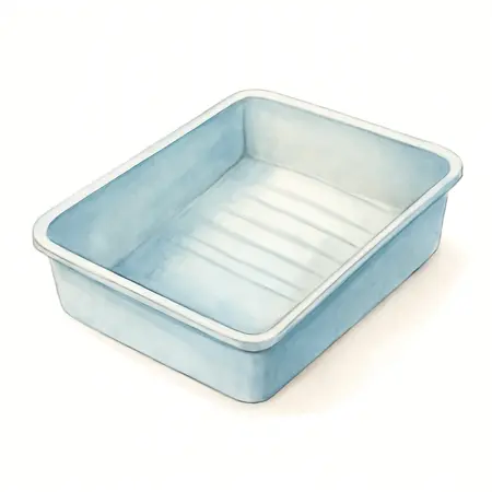 Water color illustrative image of a generic 2 Qt. Injection-Molded Paint Tray